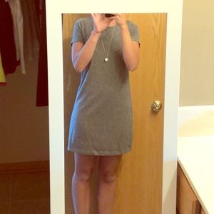 Grey cotton T-shirt dress